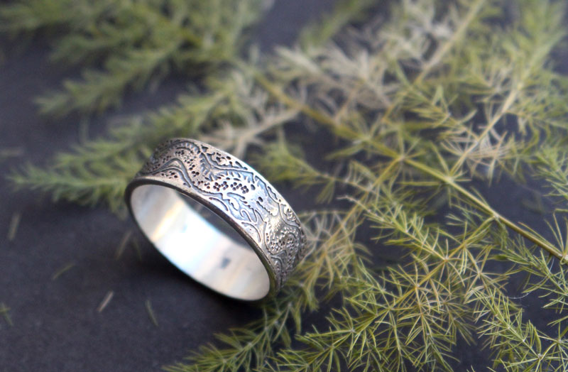 Ouroboros, infinite dragon ring in sterling silver