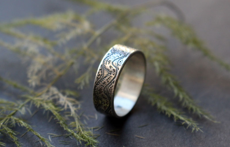 Ouroboros, infinite dragon ring in sterling silver