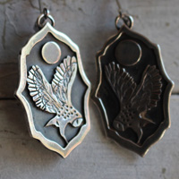 Owl under the moon, night watchman earrings in sterling silver