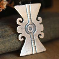 Ollin, Aztec glyph necklace in sterling silver