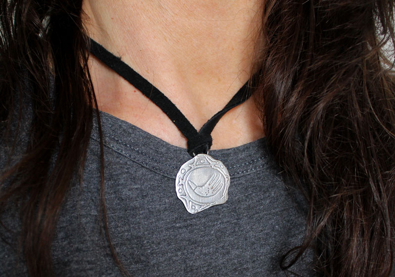 Olmec hand, Olmec symbol necklace in sterling silver