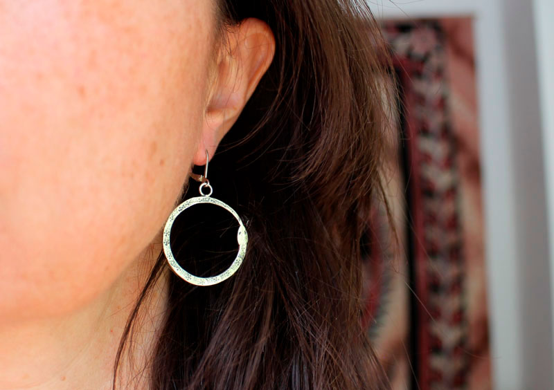 Ouroboros, snake earrings in silver