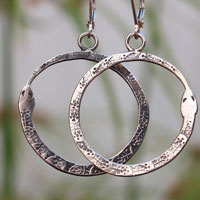 Ouroboros, snake earrings in silver
