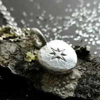 Path, compass rose necklace in sterling silver
