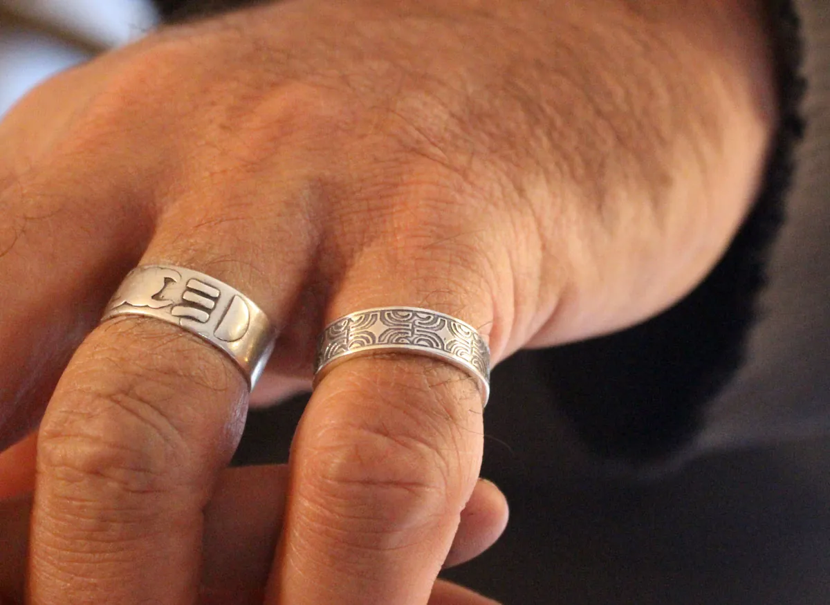 Peka’enana, Polynesian cross ring in sterling silver