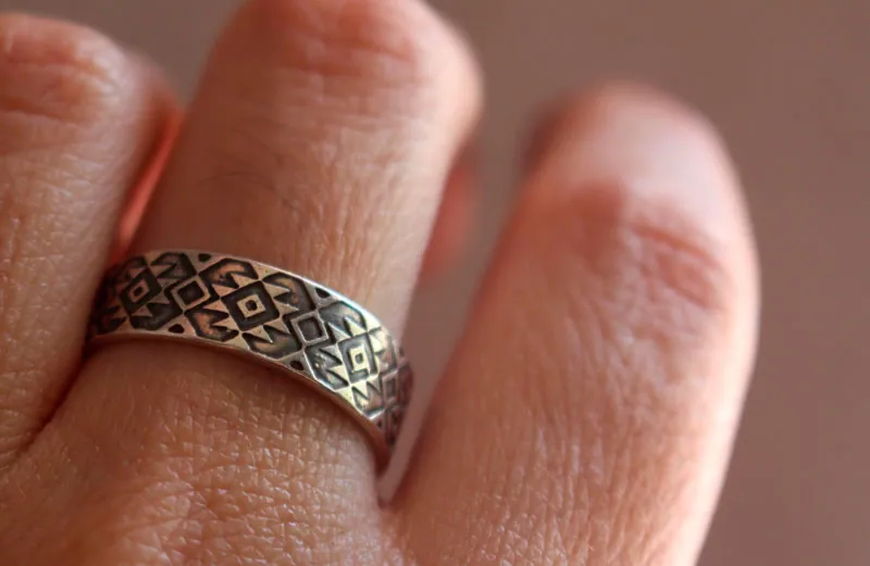 Perception, Mexican Zapotec diamond ring in silver