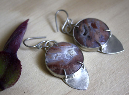 Perseverance, tenacity earrings in sterling silver and youngite