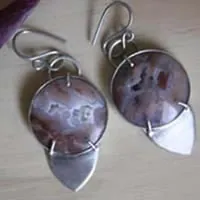 Perseverance, tenacity earrings in sterling silver and youngite
