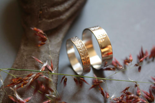 Plant harmony, botanical wedding ring in sterling silver