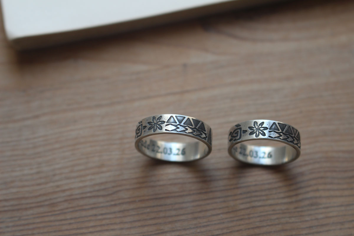 Polynesian, tattoo ring in sterling silver