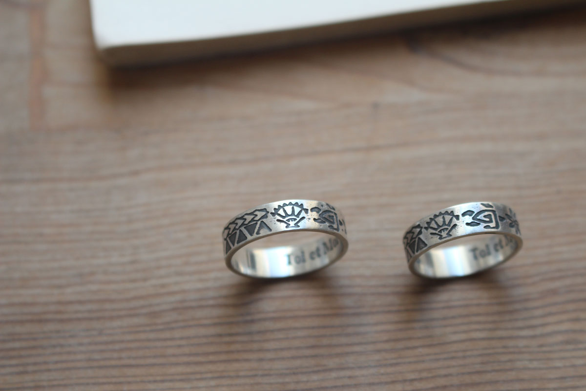 Polynesian, tattoo ring in sterling silver