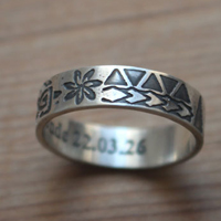 Polynesian, tattoo ring in sterling silver