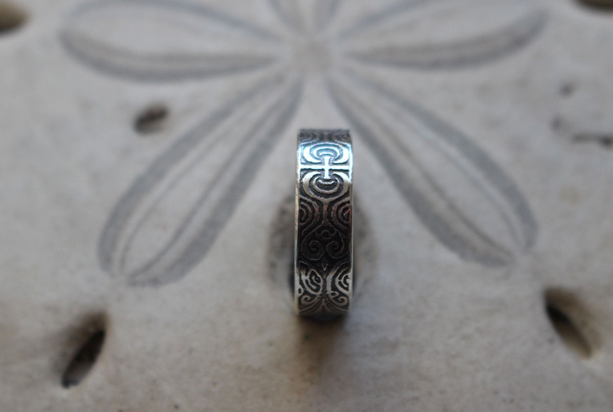 Polynesian tattoo, Pacific tradition ring in silver