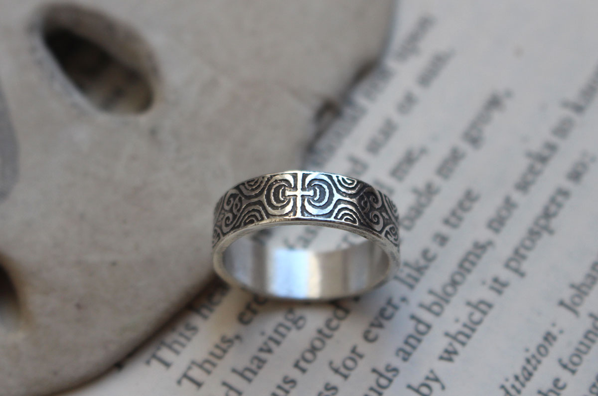 Polynesian tattoo, Pacific tradition ring in silver