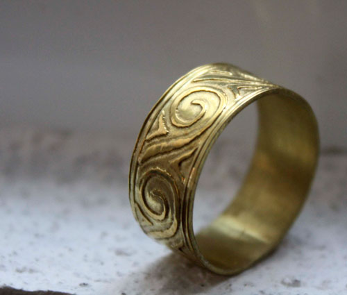 Poseidon, Greek wave ring in brass