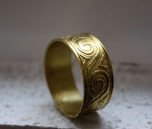 Poseidon, Greek wave ring in brass
