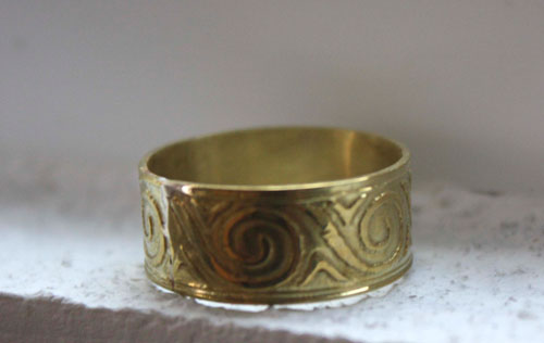 Poseidon, Greek wave ring in brass
