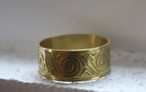 Poseidon, Greek wave ring in brass