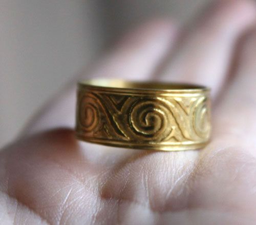 Poseidon, Greek wave ring in brass