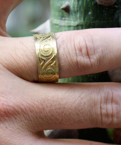 Poseidon, Greek wave ring in brass