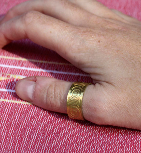 Poseidon, Greek wave ring in brass