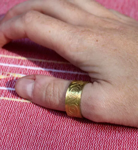 Poseidon, Greek wave ring in brass