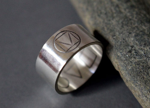 Prism, triangle square circle ring in sterling silver