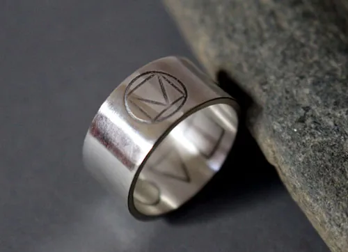 Prism, triangle square circle ring in sterling silver