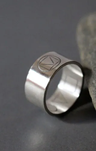 Prism, triangle square circle ring in sterling silver