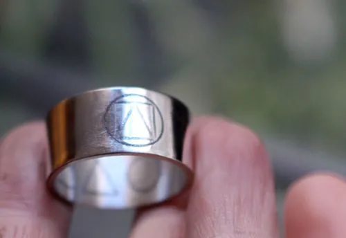 Prism, triangle square circle ring in sterling silver