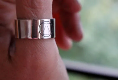 Prism, triangle square circle ring in sterling silver