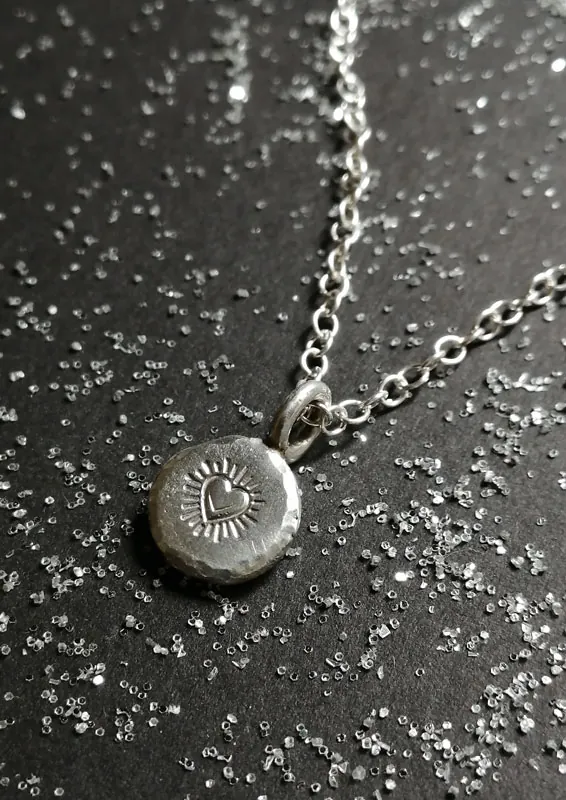 Promise, passionate heart necklace in sterling silver