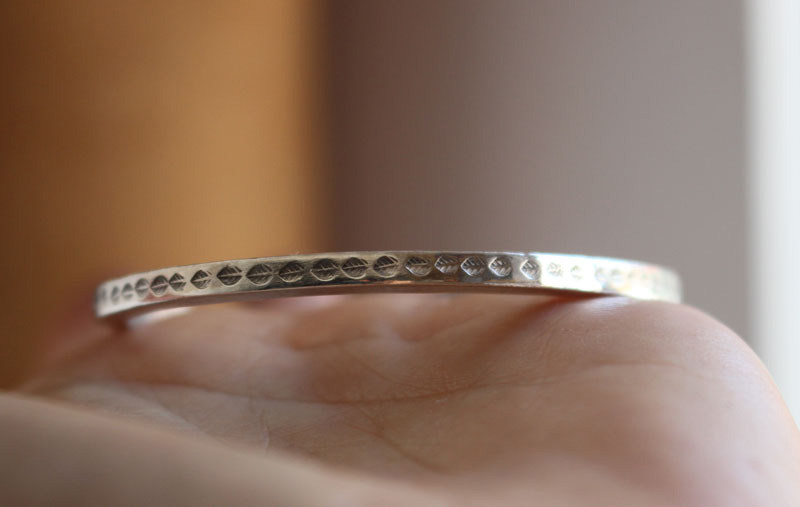 Path of leaves, bucolic stroll bracelet in silver