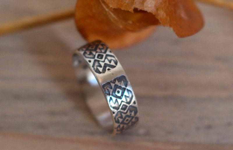 Perception, Zapotec diamond ring in sterling silver