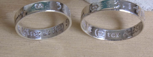 Pi wedding bands, symbol of infinity ring in sterling silver