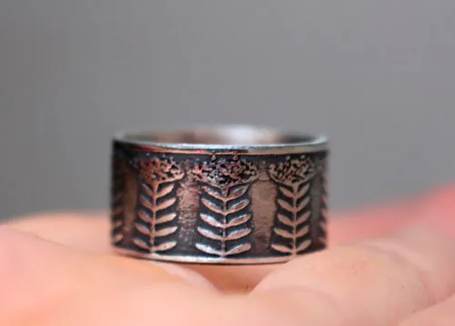 Queen Anne’s lace, umbel flower ring in sterling silver