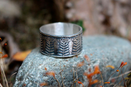 Queen Anne’s lace, umbel flower ring in sterling silver