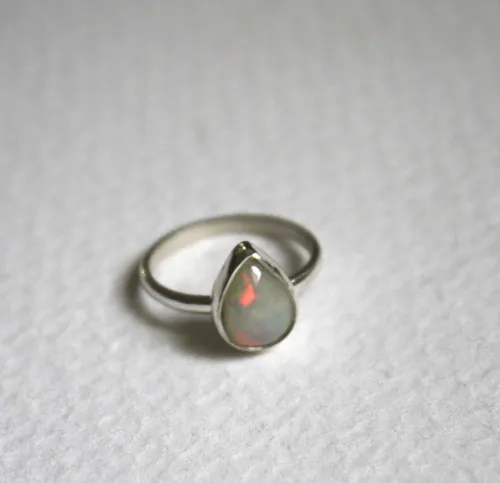 Queen of Sheba, mythical African kingdom ring in silver and Ethiopian opal