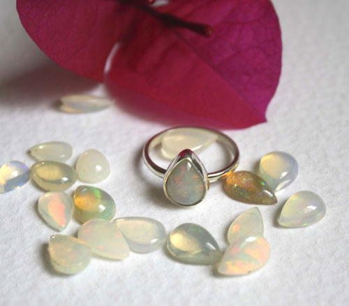 Queen of Sheba, mythical African kingdom ring in silver and Ethiopian opal