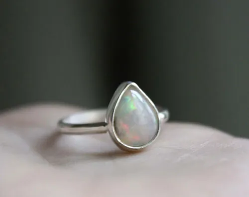 Queen of Sheba, mythical African kingdom ring in silver and Ethiopian opal