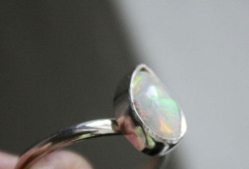 Queen of Sheba, mythical African kingdom ring in silver and Ethiopian opal