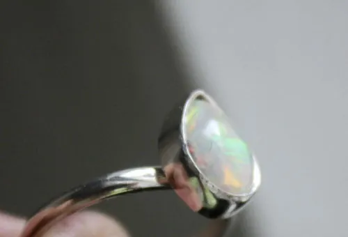 Queen of Sheba, mythical African kingdom ring in silver and Ethiopian opal