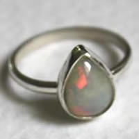 Queen of Sheba, mythical African kingdom ring in silver and Ethiopian opal