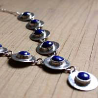 Queen of the Nile, Egyptian necklace in silver and lapis lazuli
