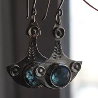 Rebirth, renewal earrings in sterling silver and kyanite
