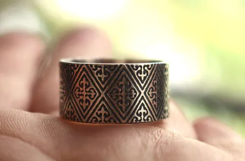 Richard the Lionheart, medieval crest cross ring in silver