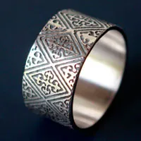 Richard the Lionheart, medieval crest cross ring in silver
