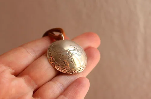 Rock Art, Prehistoric hunting scene necklace in silver