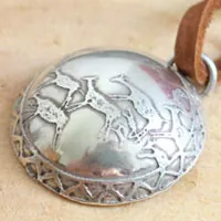 Rock Art, Prehistoric hunting scene necklace in silver