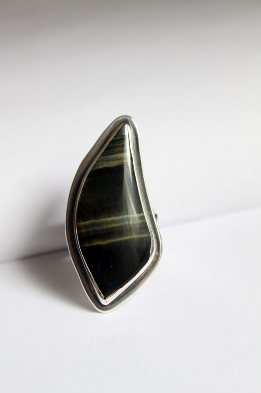 Runes of life, nordic ring in sterling silver and tiger eye